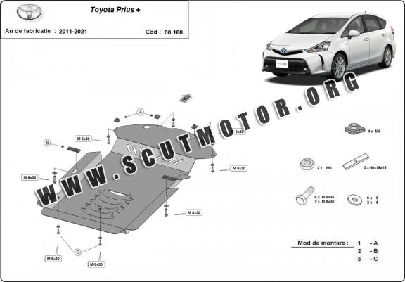 Scut antifurt catalizator pentru Toyota Prius 3 +