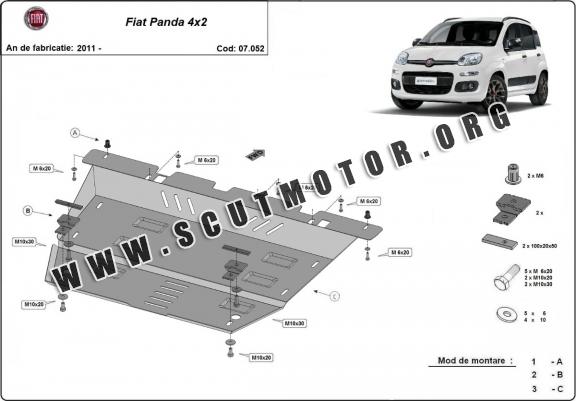 Scut motor metalic Fiat Panda 4x2