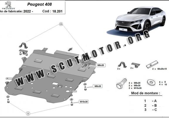 Scut motor metalic Peugeot 408