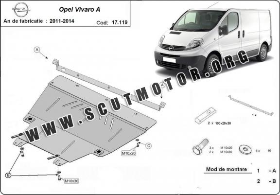 Scut motor metalic Opel Vivaro (2011-2014)