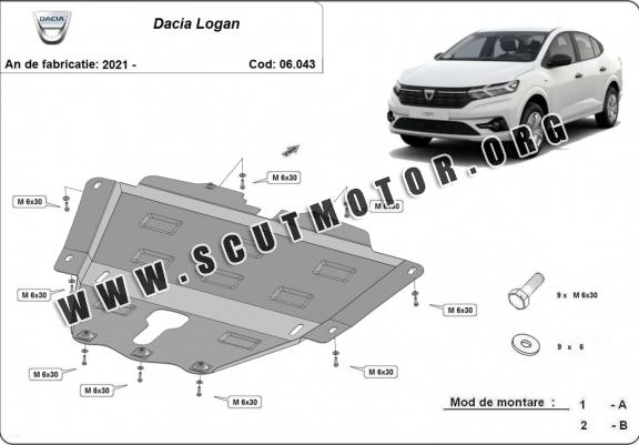 Scut motor metalic Dacia Logan 