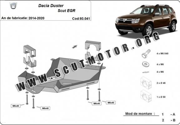 Scut clapeta EGR Dacia Duster