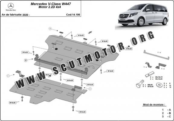 Scut motor metalic Mercedes V-Class W447 - 2.2D 4x4