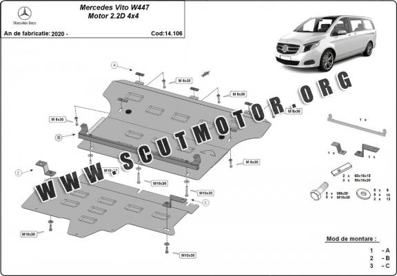Scut motor metalic Mercedes Vito W447 - 2.2D 4x4