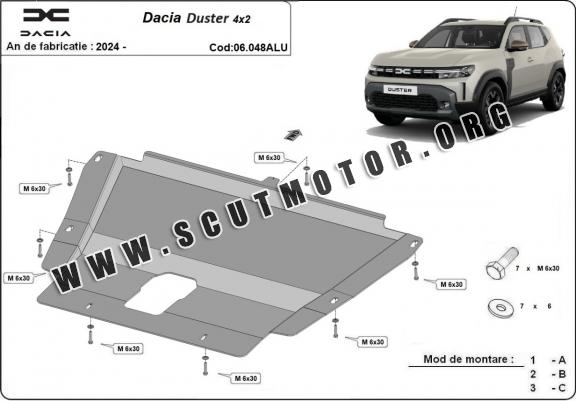 Scut motor din aluminiu Dacia Duster - 4x2 + 4x4
