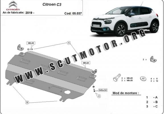 Scut motor metalic Citroen C3