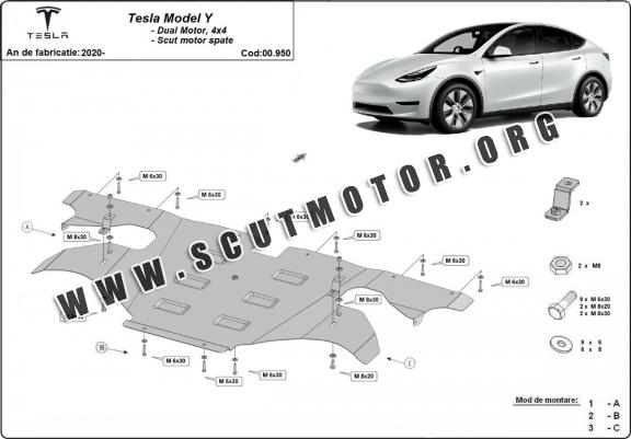 Scut motor spate Tesla Model Y AWD