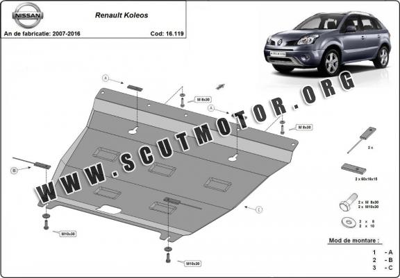 Scut motor metalic Renault Koleos - model 2