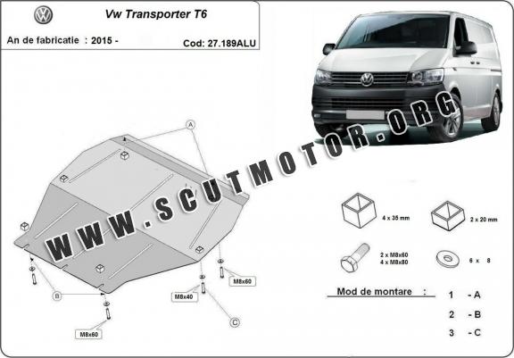 Scut motor metalic din aluminiu Volkswagen Transporter T6