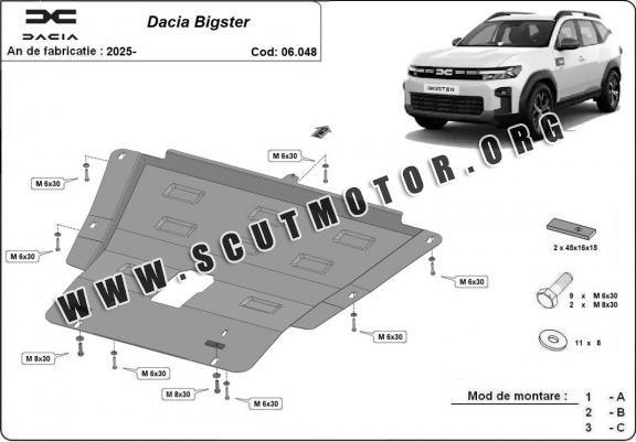 Scut motor metalic Dacia Bigster  - 4x4 + 4x2