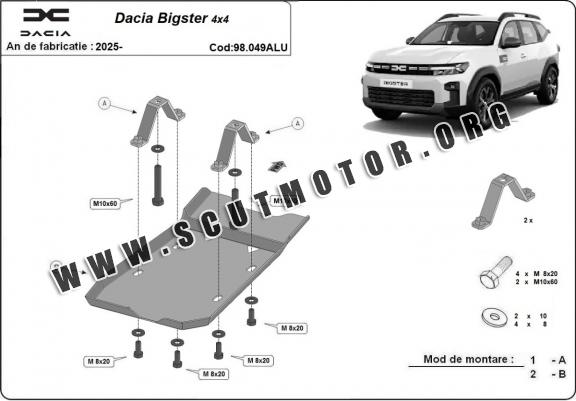 Scut diferențial spate din aluminiu Dacia Bigster 4x4