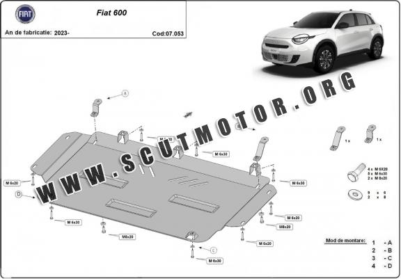 Scut motor metalic Fiat 600