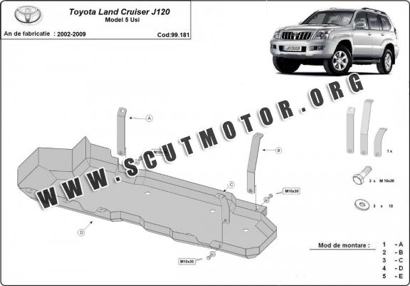 Scut rezevor Toyota Land Cruiser J120 - Model 5 uși