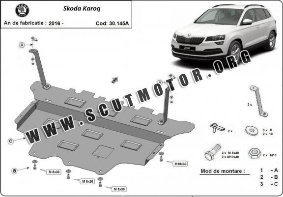 Scut motor metalic Skoda Karoq - cutie de viteză automată