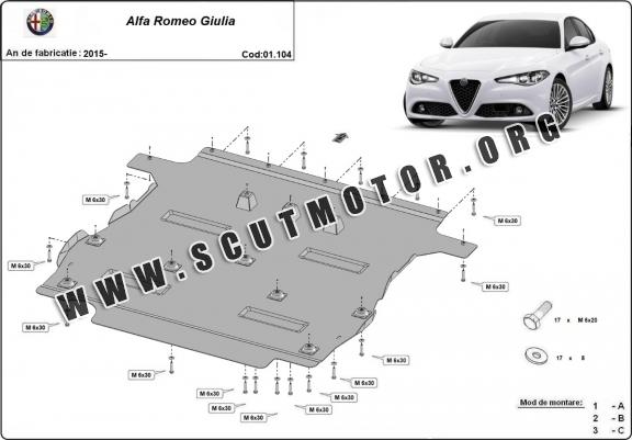Scut motor metalic Alfa Romeo Giulia