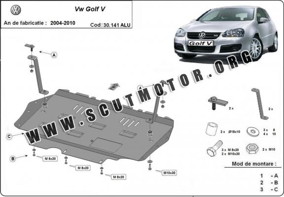Scut motor din aluminiu VW Golf 5