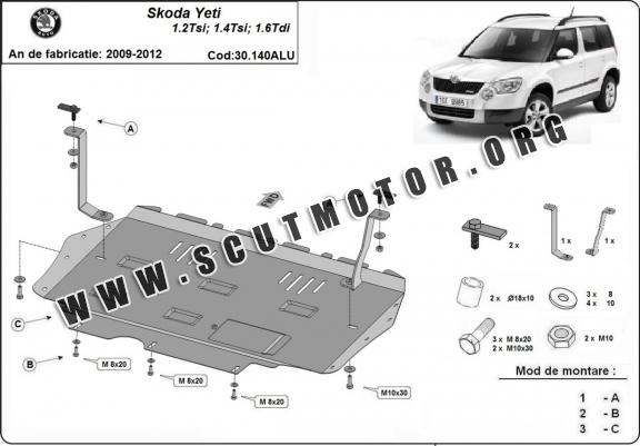 Scut motor din aluminiu Skoda Yeti