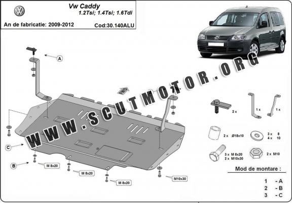 Scut motor din aluminiu Volkswagen Caddy