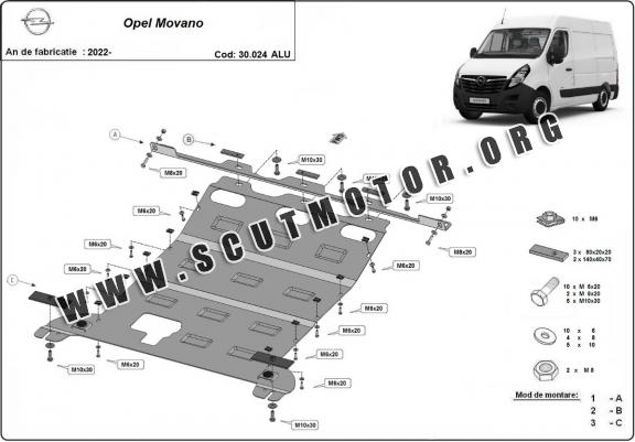 Scut motor din aluminiu Opel Movano