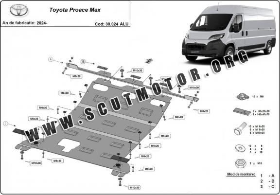Scut motor din aluminiu Toyota Proace Max