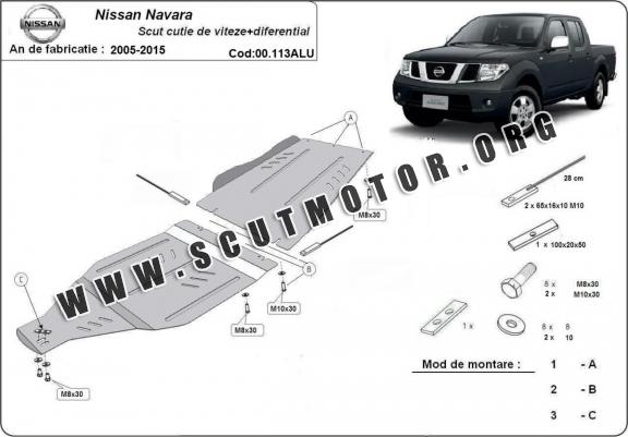 Scut cutie de viteză din aluminiu Nissan Navara