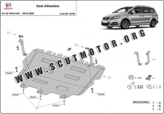 Scut motor metalic Seat Alhambra - cu Webasto