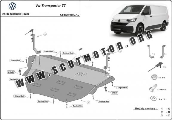Scut motor metalic galvanizat Volkswagen Transporter T7