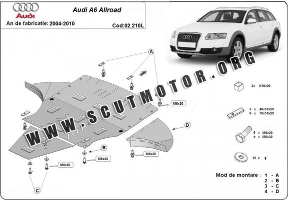Scut motor metalic Audi A6 Allroad cu lateral