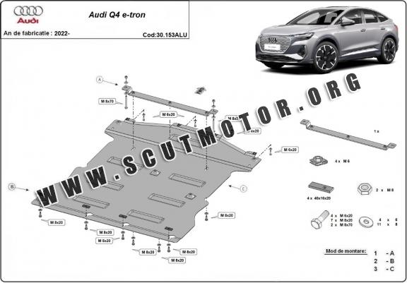 Scut motor din aluminiu Audi Q 4 e-tron