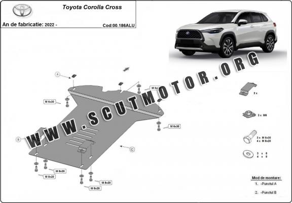 Scut antifurt din aluminiu pentru catalizator pentru Toyota Corolla Cross