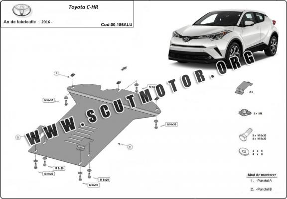 Scut antifurt din aluminiu pentru catalizator pentru Toyota C-HR