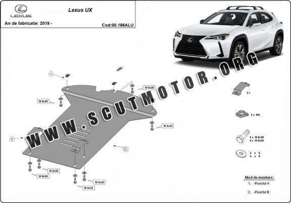 Scut antifurt din aluminiu pentru catalizator pentru Lexus UX