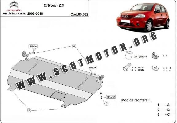 Scut motor metalic Citroen C3