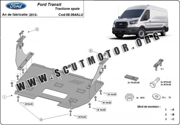 Scut motor din aluminiu Ford Transit  - Tracţiune Spate
