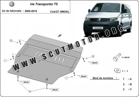 Scut motor metalic galvanizat Volkswagen Transporter T5