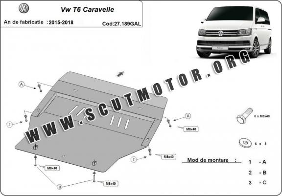 Scut motor metalic galvanizat Volkswagen Transporter T6 Caravelle