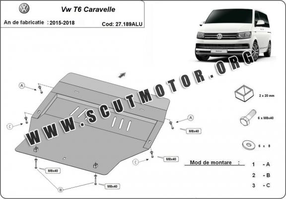 Scut motor din aluminiu Volkswagen Transporter T6 Caravelle 