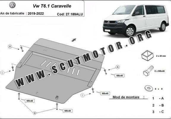 Scut motor din aluminiu Volkswagen Transporter T6.1 Caravelle 